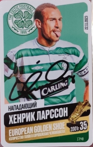 Draxsus Золотая бутса (48) 17 Херик Ларссон (автограф)